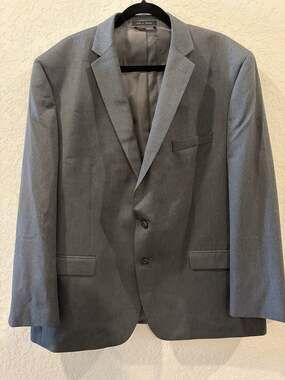 Van Huesen Classic Fit Gray Two-Button Blazer Suit Jacket
